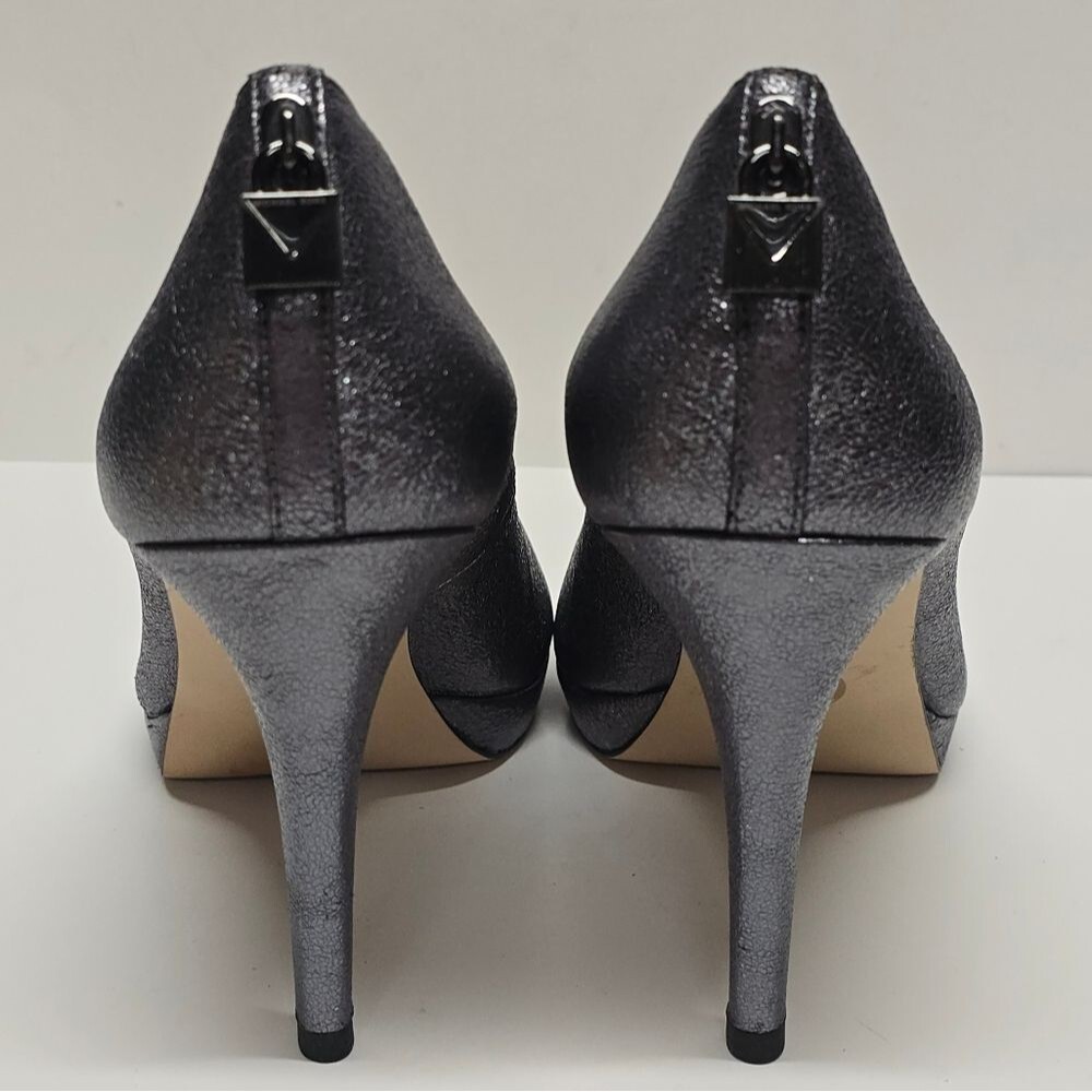 Michael Kors Antoinette Leather Pumps Gunmetal Metallic Women's 10 - Picture 6 of 8